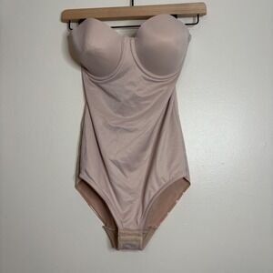 Miraclesuit 36C Strapless Bodysuit Shaping Corset Beige Underwire Control‎